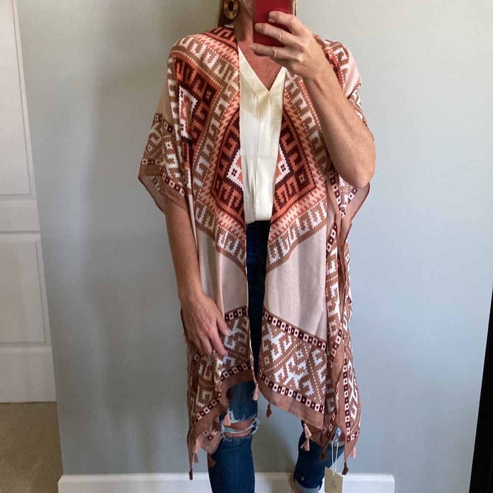 Aztec Print Boho Kimono - Picture 2 of 8